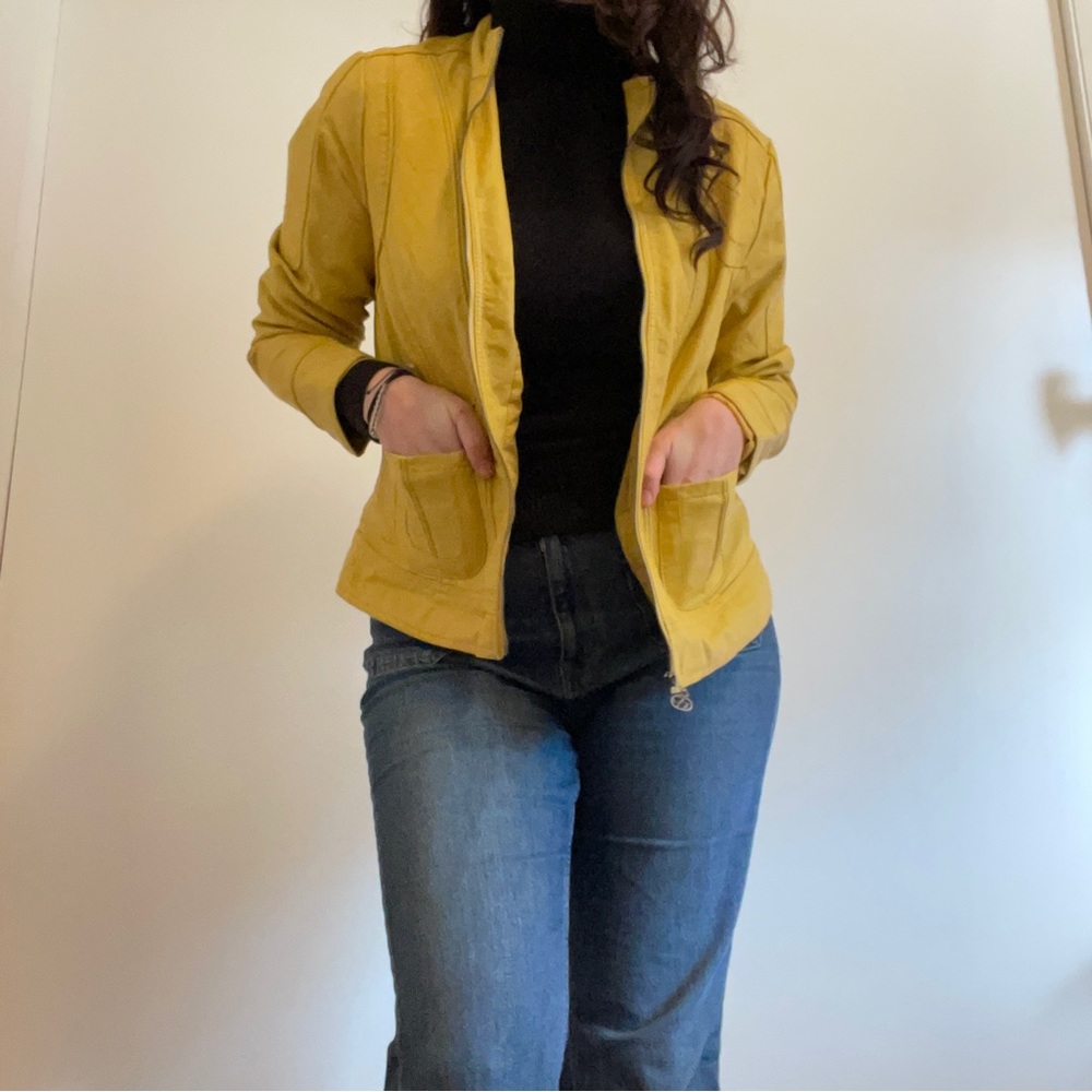 Hello leather moto jacket